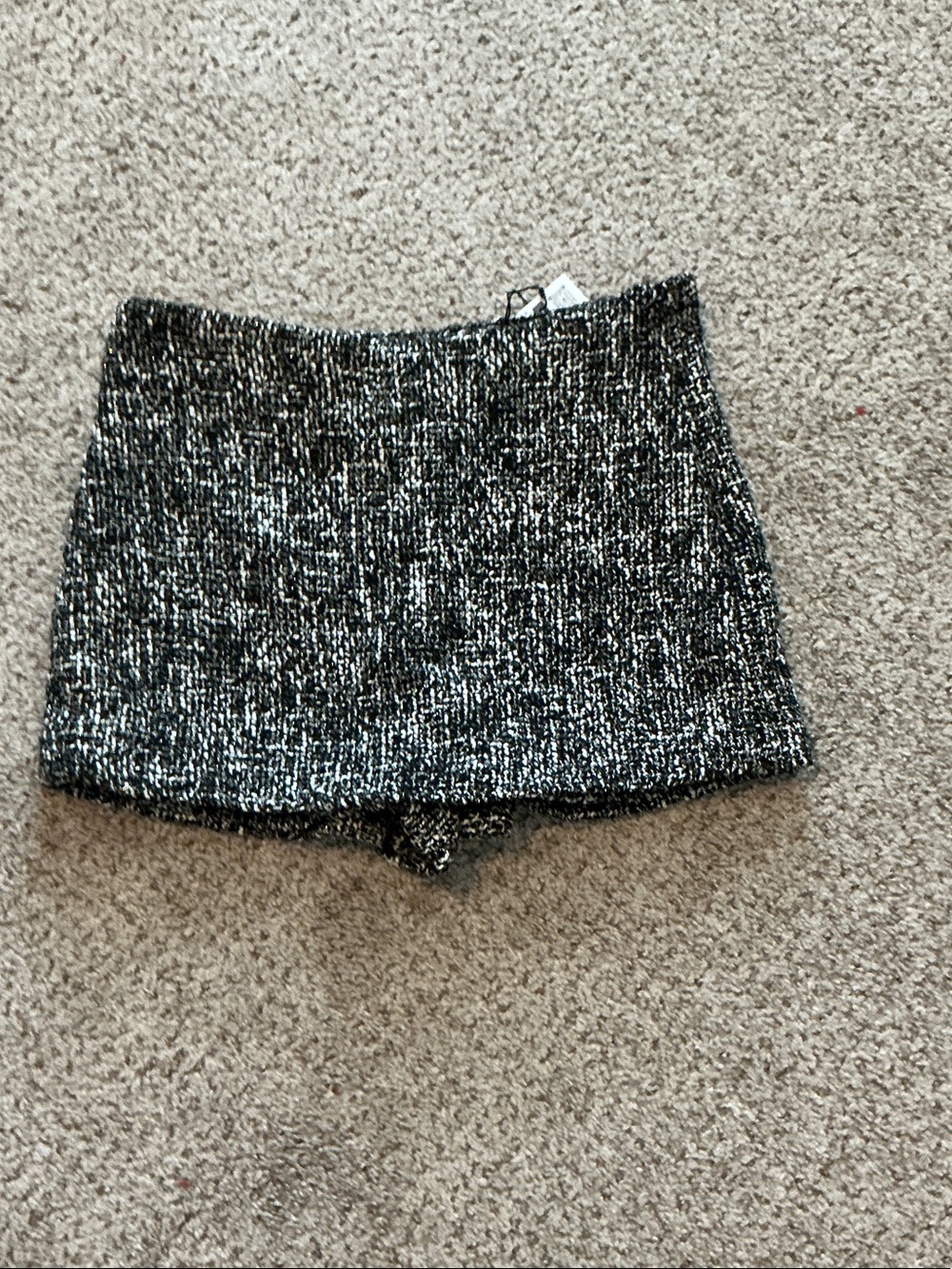 Zara Black & White Tweed-Look Skort